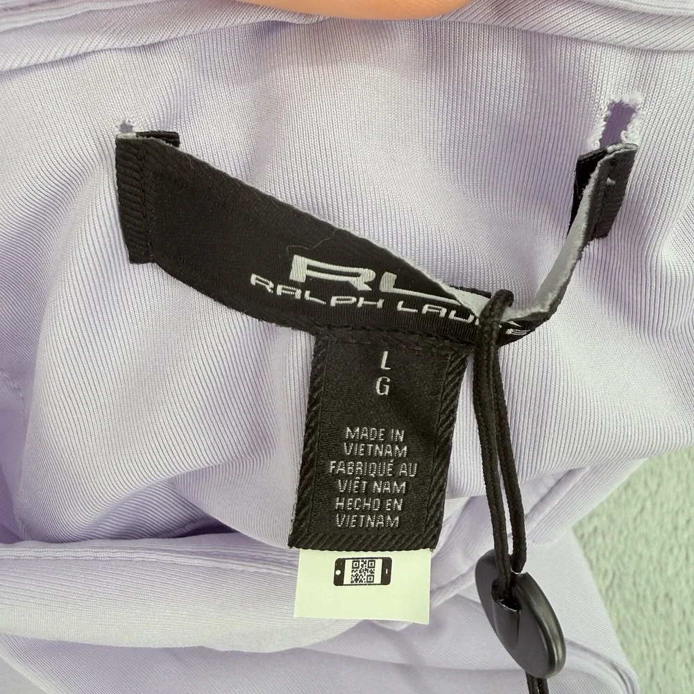 RLX Polo Ralph Lauren Polo Shirt  Men's Size L Golf Performance Lilac Strech NWT